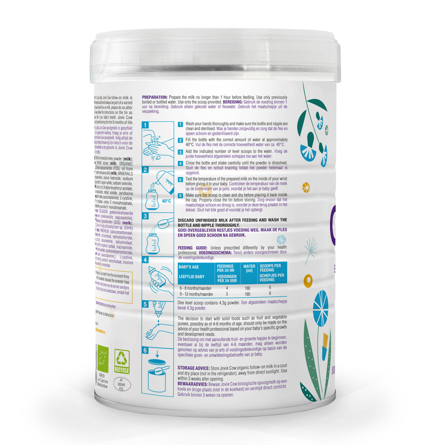 Jovie Organic Cow Milk Formula Stage 2 Preparation