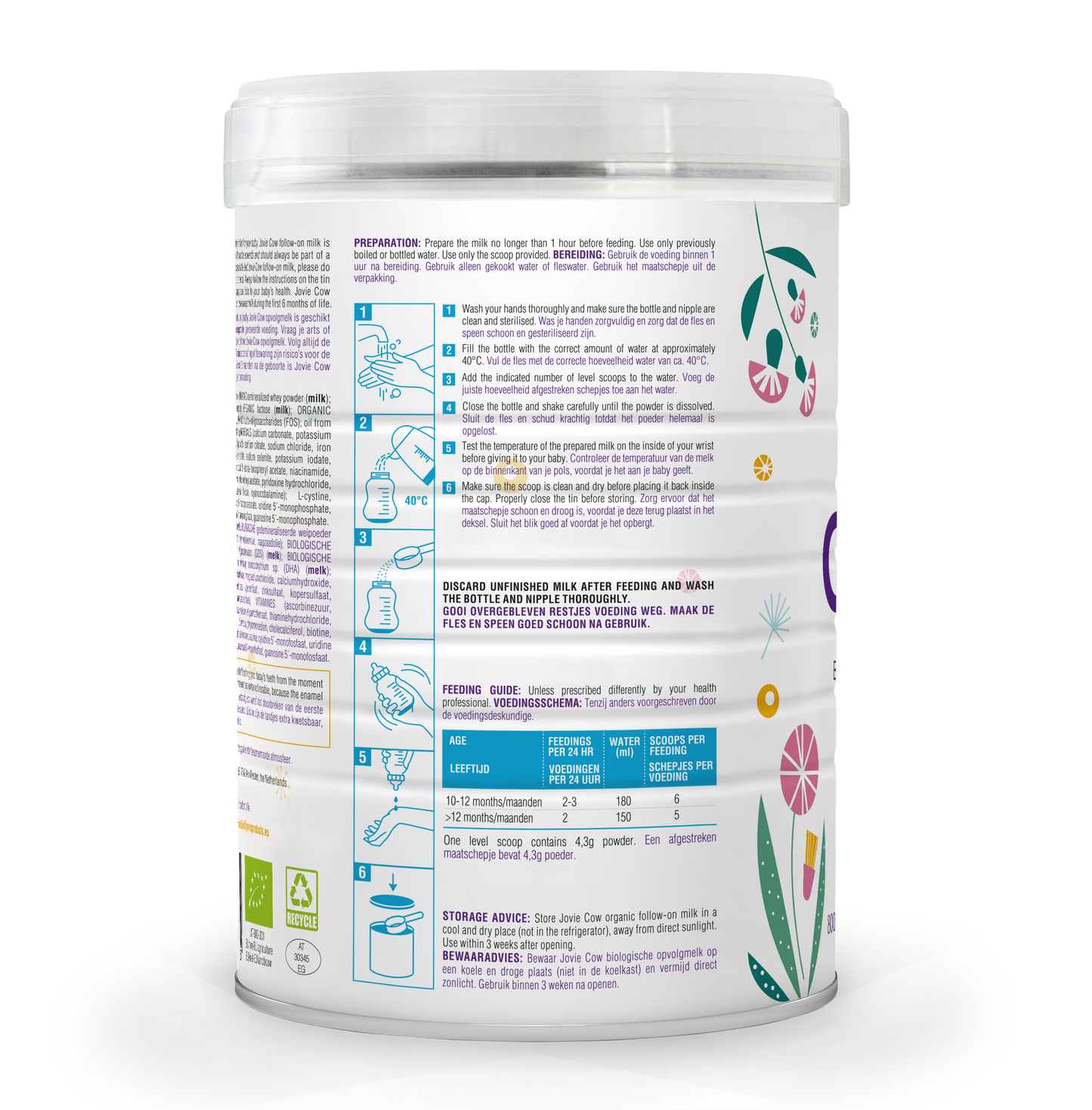 Jovie Organic Cow Milk Formula Stage 3 Preparation