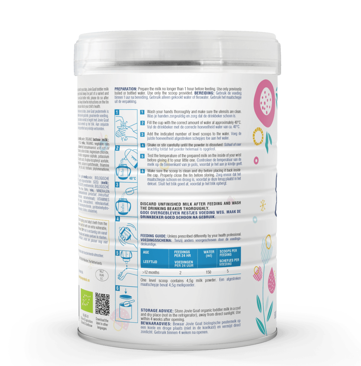 Jovie Goat Milk Stage 3 (12 Months +) Organic Toddler Formula (800g/28oz) - Grow Organic Baby