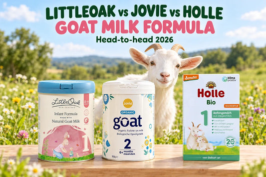 LittleOak vs Jovie vs Holle goat milk formula: LittleOak Stage 1, Jovie Goat Stage 2 and Holle Goat Stage 1 compared