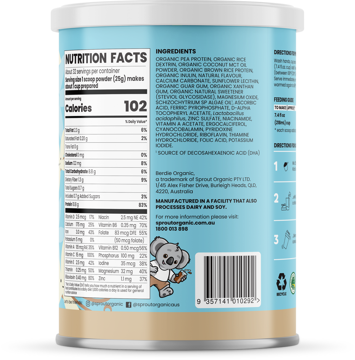 Sprout Essential Shake for 12 months+ (800g/28oz)