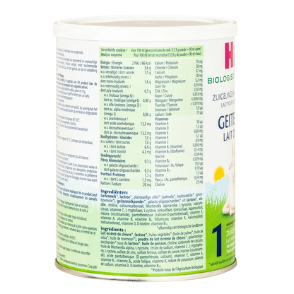 HIPP Dutch GOAT formula stage 1 nutritional facts