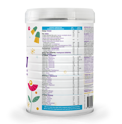 Jovie Organic Cow Milk Formula Stage 1  Nutrients