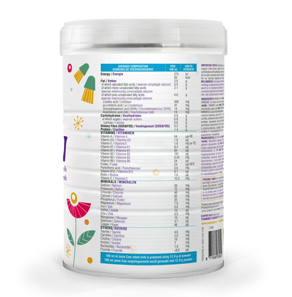 Jovie Organic Cow Milk Formula Stage 1  Nutrients