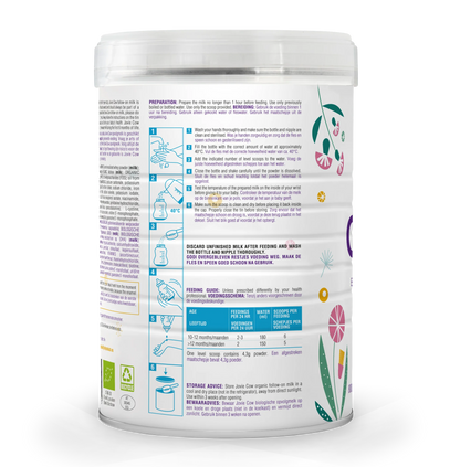 Jovie Organic Cow Milk Formula Stage 3 Preparation
