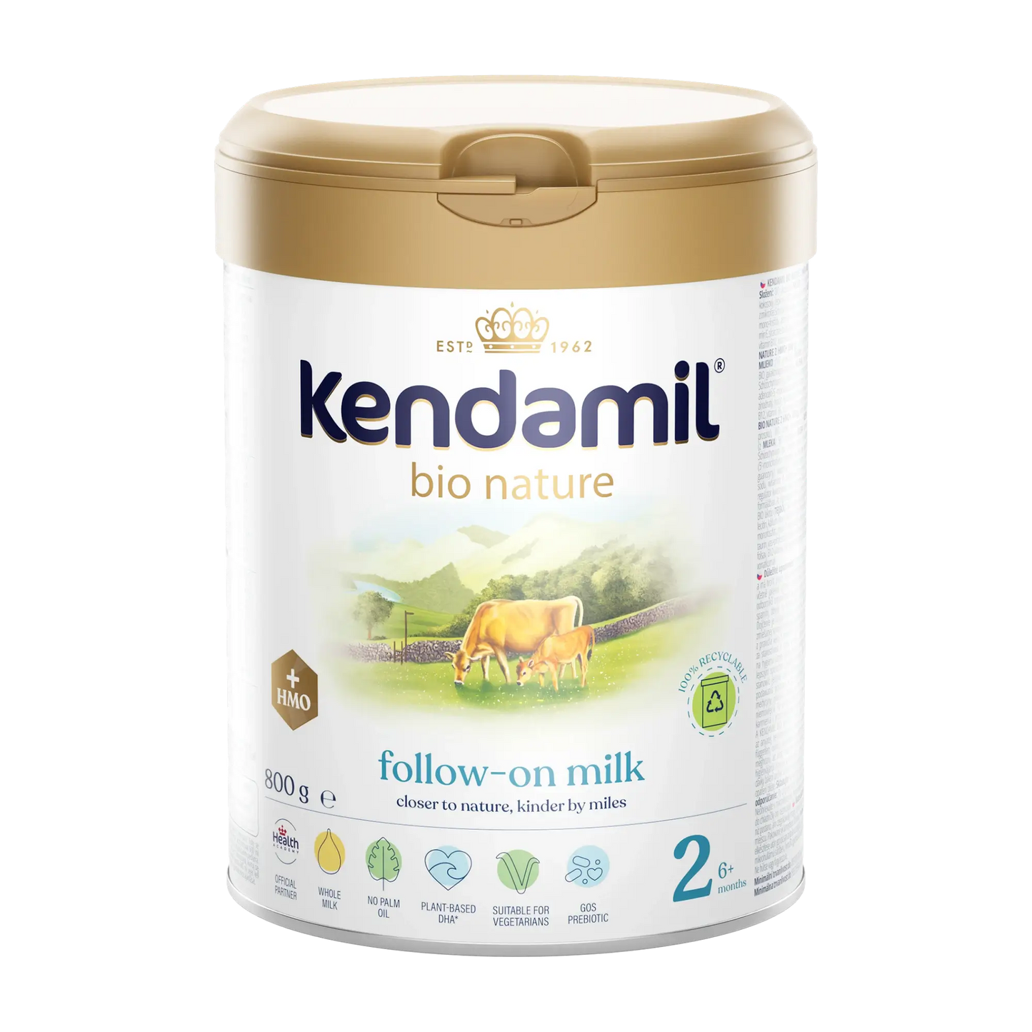 Kendamil bio nature stage 2 container on a white background