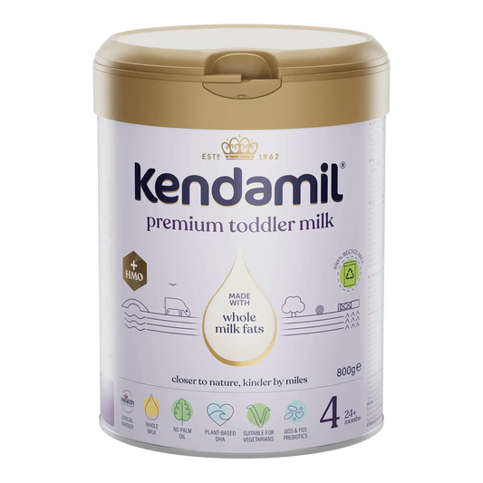 Kendamil premium toddler milk stage 4 container on a white background