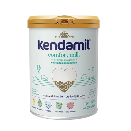 Kendamil comfort milk container on a white background