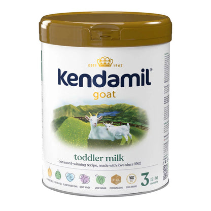 Kendamil goat toddler milk stage 3 container on a white background