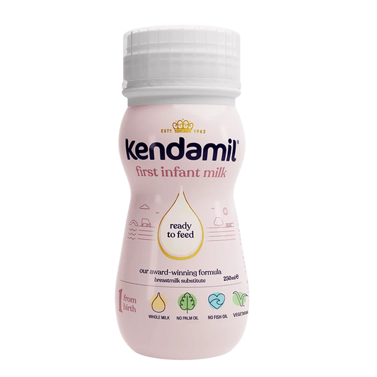 Kendamil first infant milk bottle stage 1 on a white background