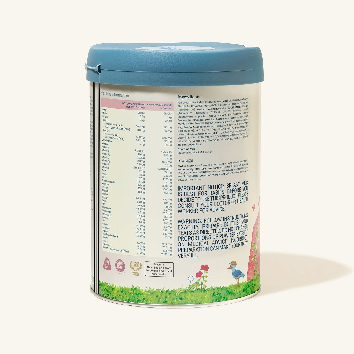 LitteOak Goat Milk Stage 1 (0-6 Months) Organic Infant Formula (800g/28oz) - Grow Organic Baby