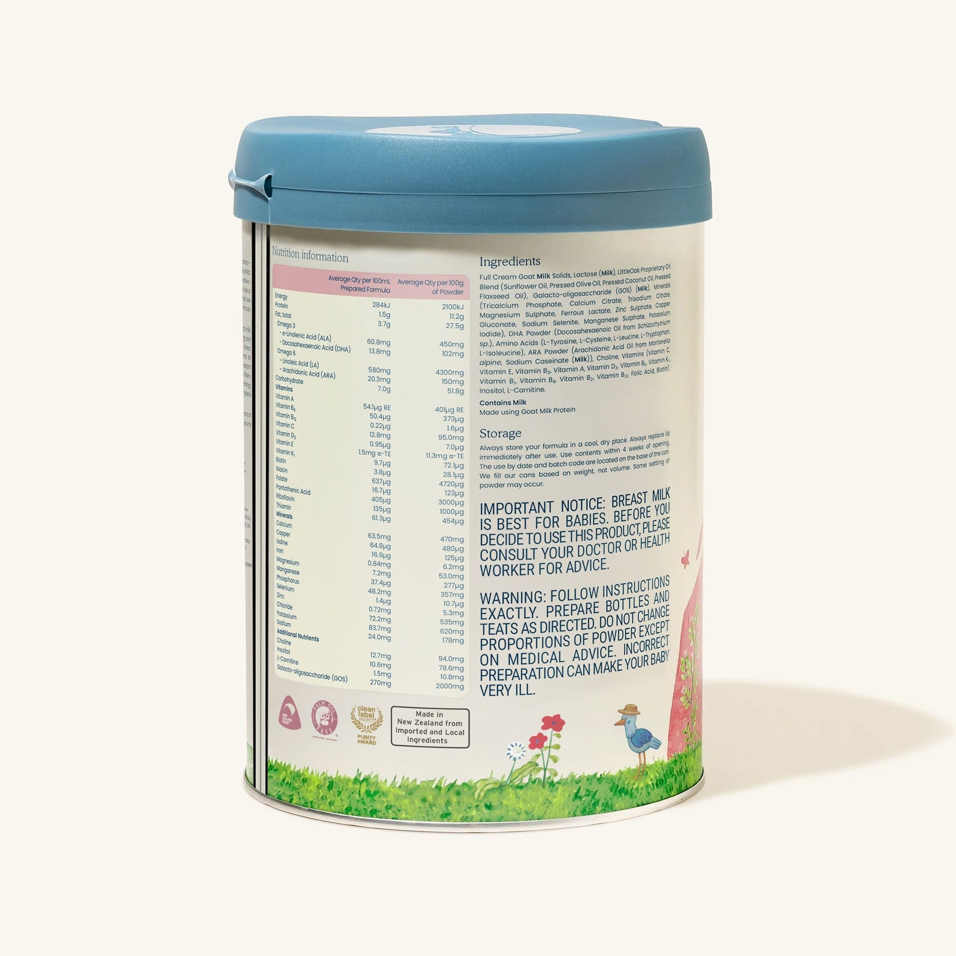 LitteOak Goat Milk Stage 1 (0-6 Months) Organic Infant Formula (800g/28oz) - Grow Organic Baby