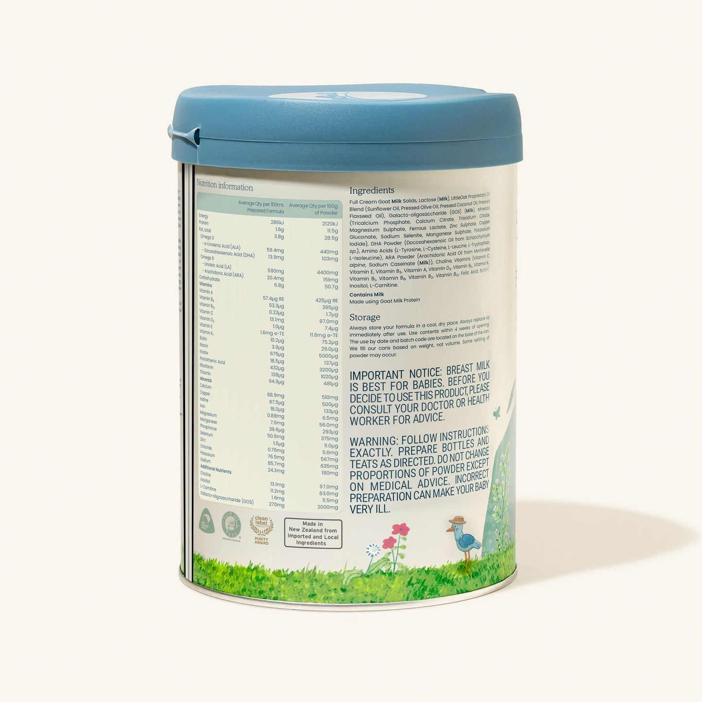 LitteOak Goat Milk Stage 2 (6-12 Months) Organic Infant Formula (800g/28oz) - Grow Organic Baby