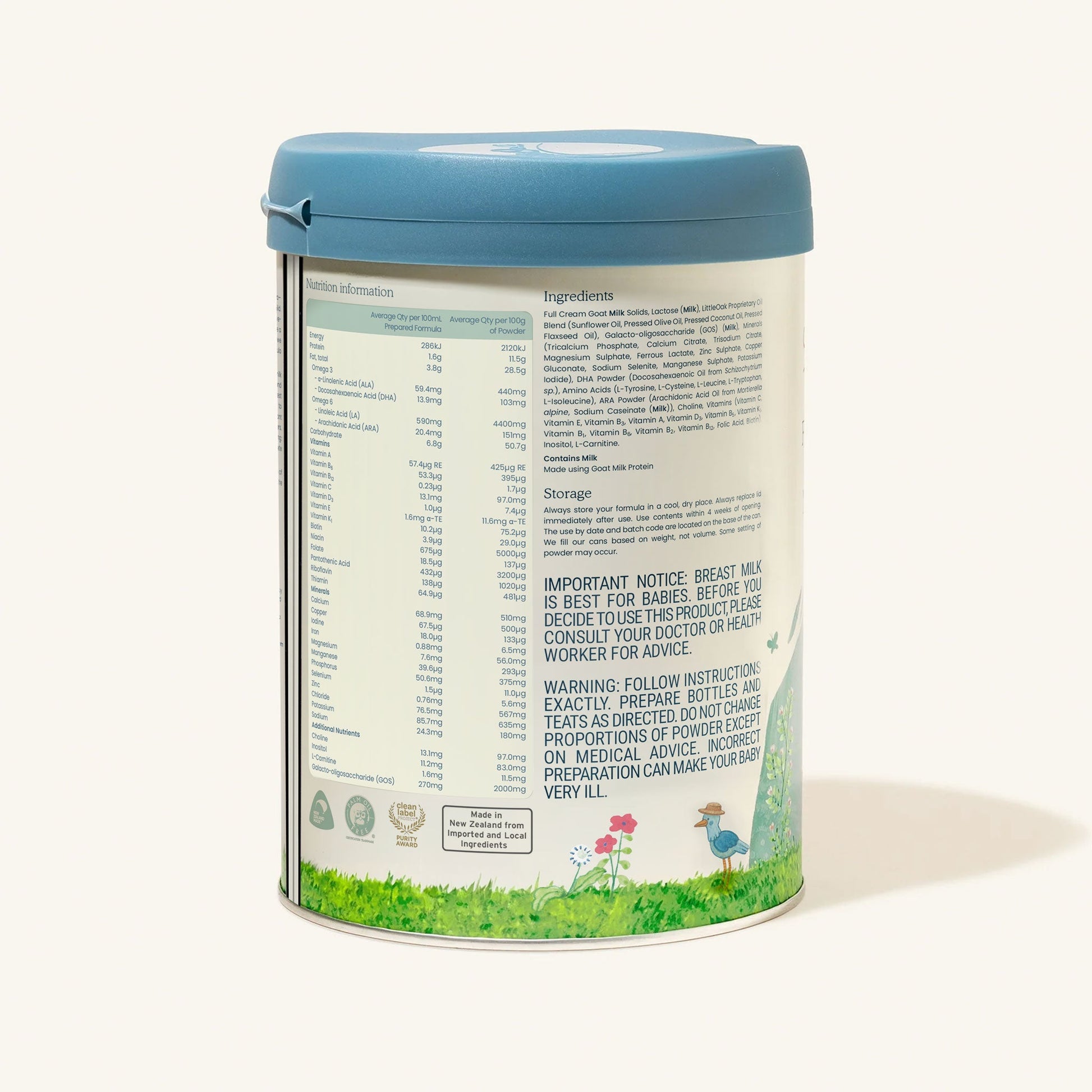 LitteOak Goat Milk Stage 2 (6-12 Months) Organic Infant Formula (800g/28oz) - Grow Organic Baby