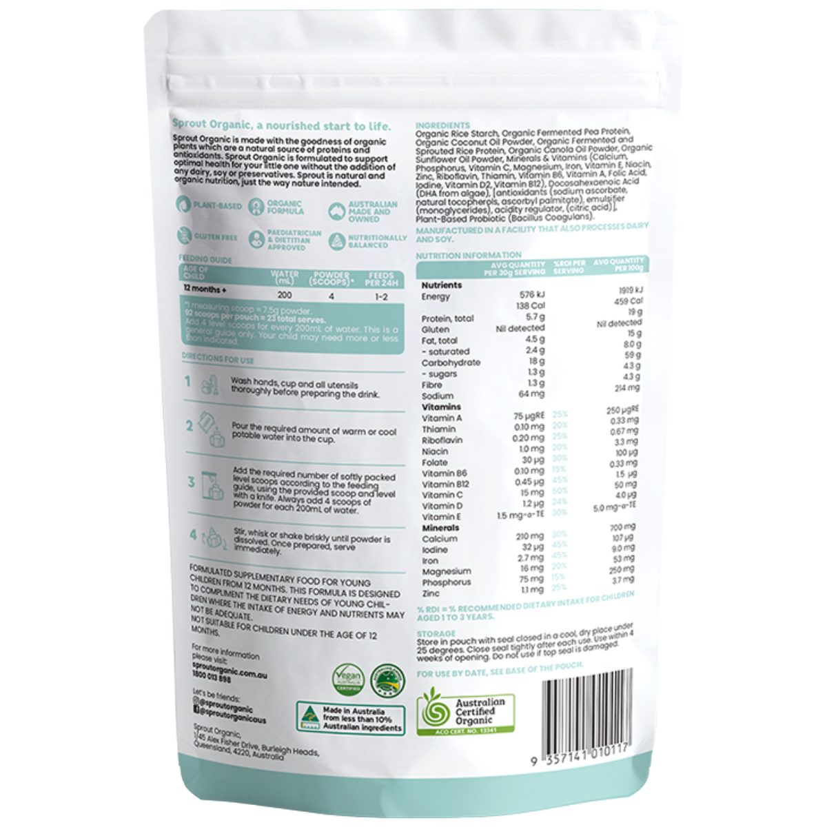 Sprout (12 months+) Organic Vegan Toddler Drink (700g/25oz)