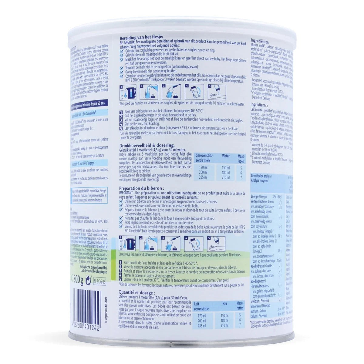HiPP Dutch Stage 2 (6-12 Months) Organic Combiotic Follow On Infant Milk Formula (800g/28oz) - Grow Organic Baby