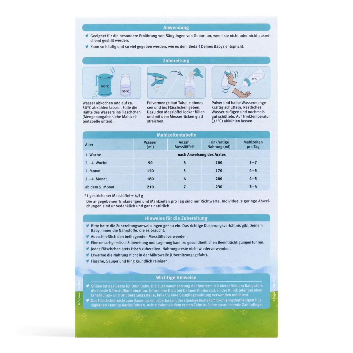 Holle Stage 1 (0-6 Months) Organic (Bio) Infant Milk Formula (400g/14oz) - Grow Organic Baby