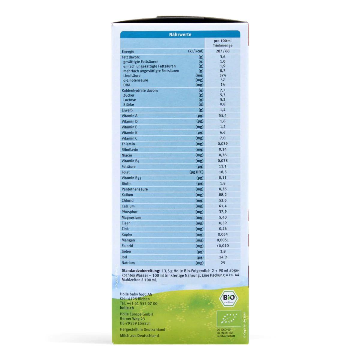 Holle Stage 2 (6 Months+) Organic (Bio) Infant Milk Formula (600g/21oz) - Grow Organic Baby