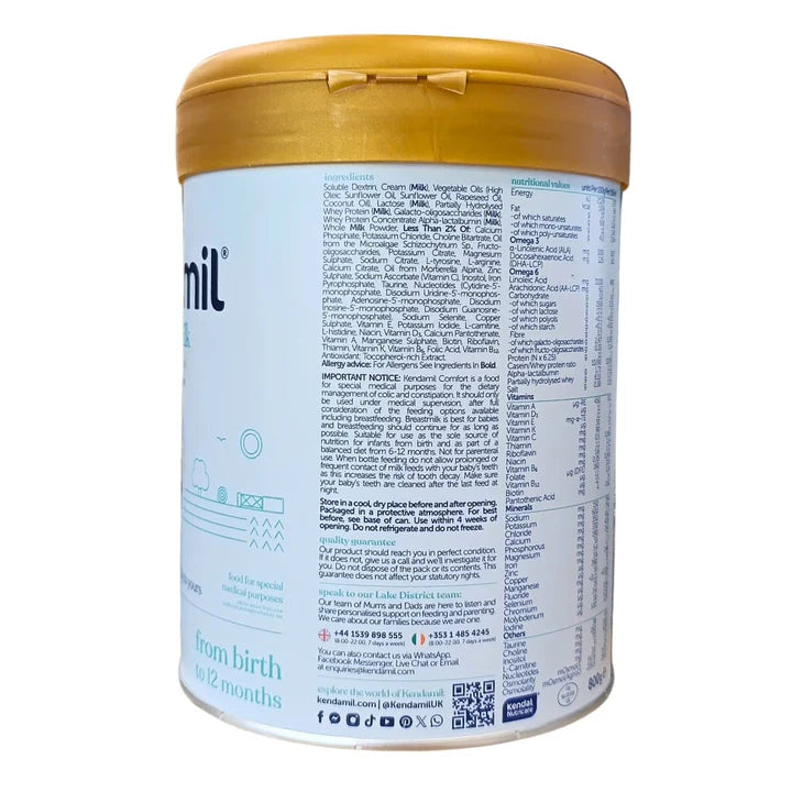 Kendamil comfort milk container ingredients