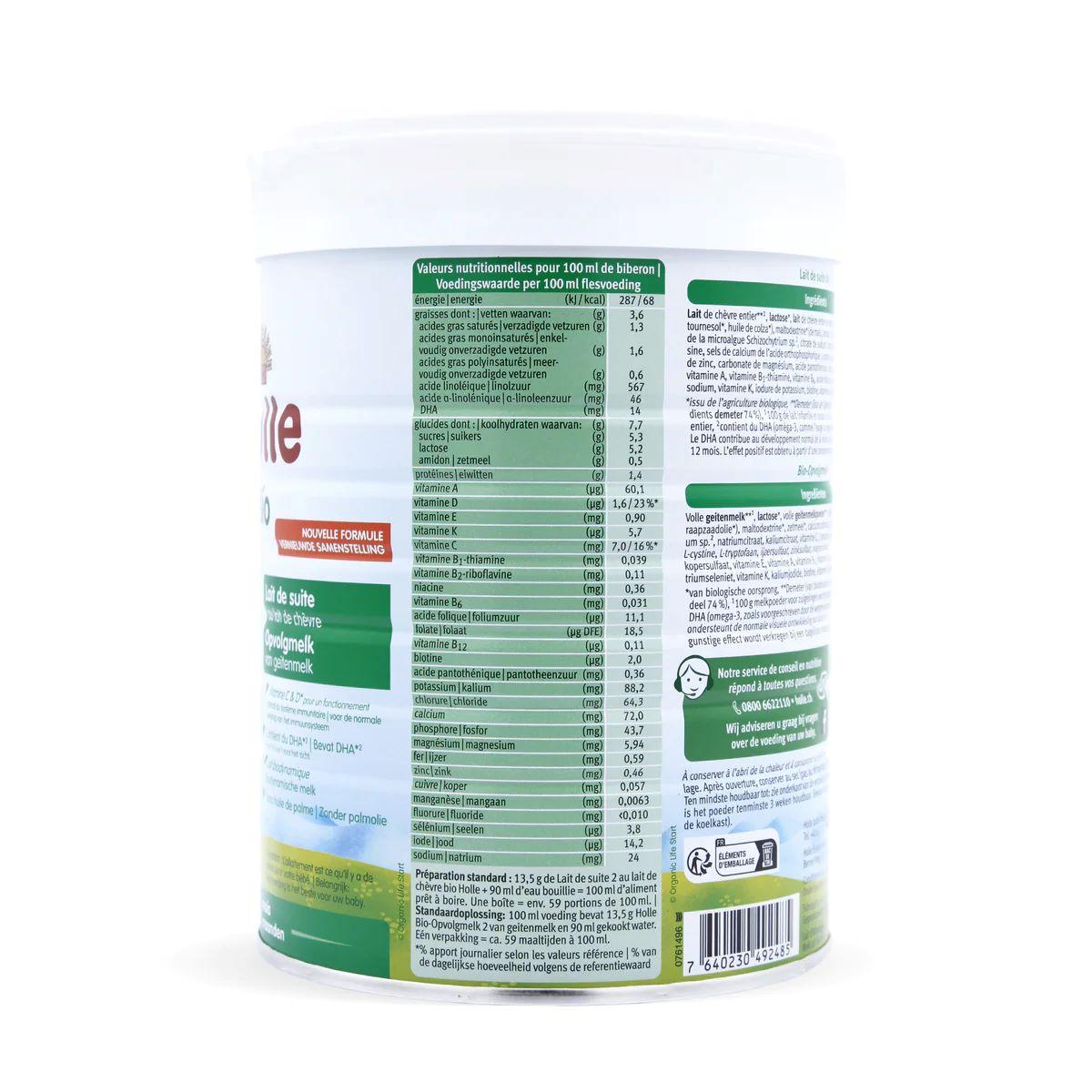 Large 28oz Holle Goat Stage 2 (6 Months+) Organic (Bio) Infant Milk Formula (800g) - Grow Organic Baby