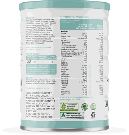 Sprout (12 months+) Organic Vegan Toddler Drink (700g/25oz) - Grow Organic Baby