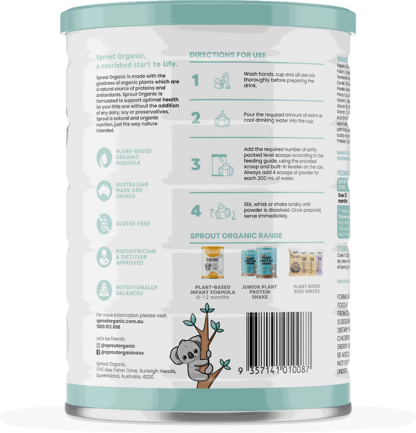Sprout (12 months+) Organic Vegan Toddler Drink (700g/25oz) - Grow Organic Baby