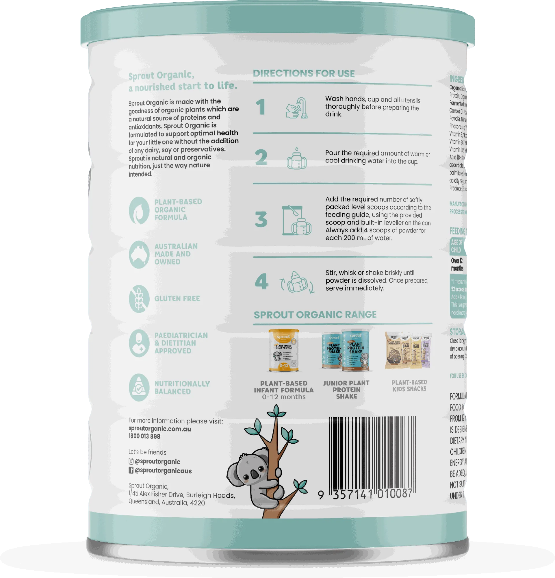 Sprout (12 months+) Organic Vegan Toddler Drink (700g/25oz) - Grow Organic Baby