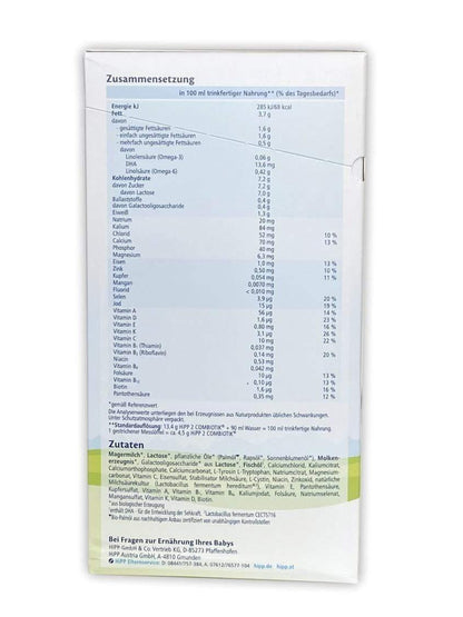 HiPP German Stage 2 (6 Months+) Organic BIO Combiotik Formula No Starch (600g/21oz) - Grow Organic Baby