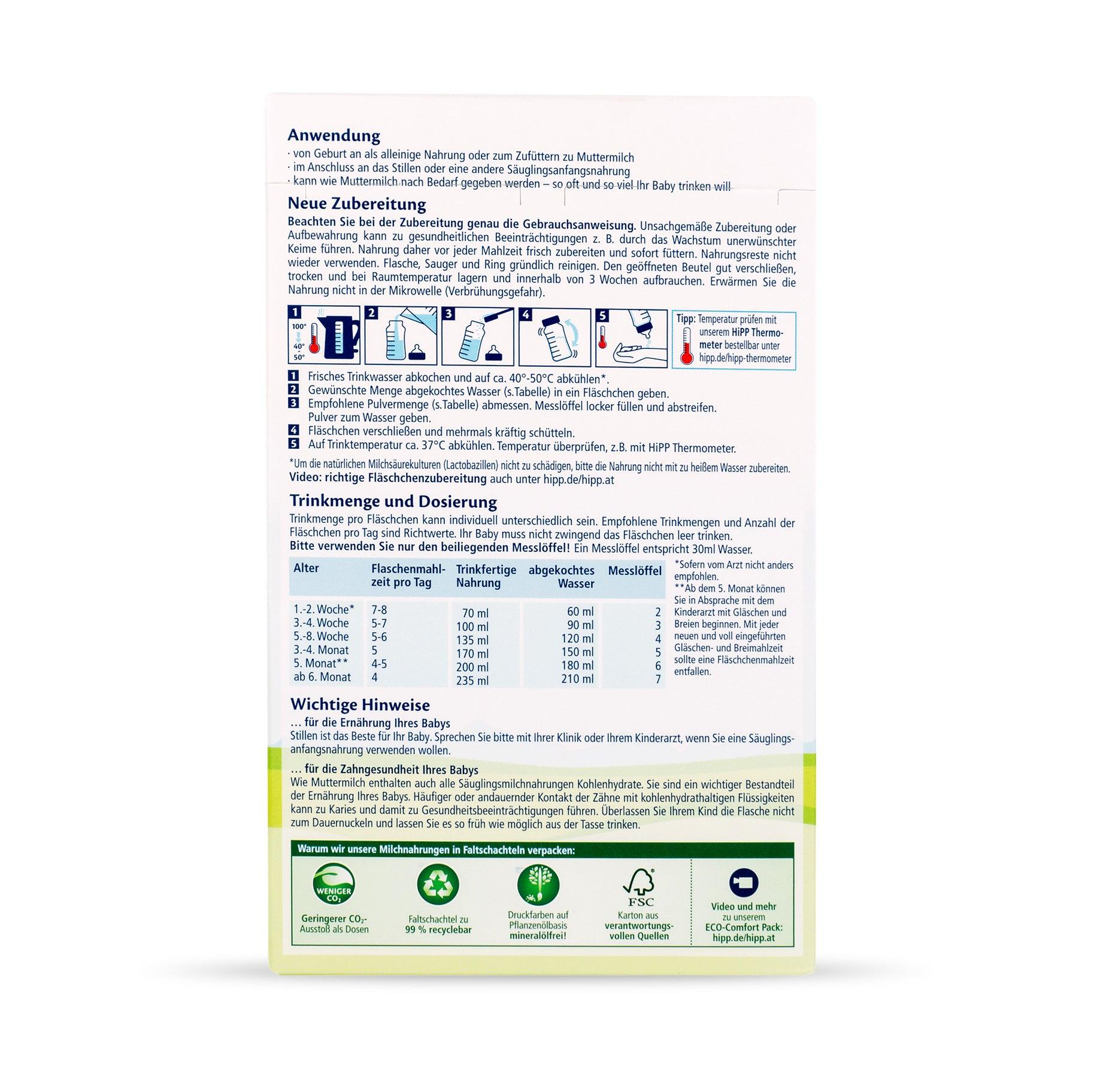 HiPP German Stage PRE (0-6 Months) Organic BIO Combiotik Formula (600g/21oz) - Grow Organic Baby