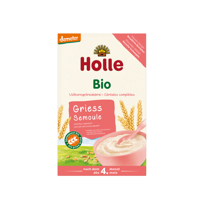 Holle Organic Semolina Porridge (4 Months +) 250g/8.8 Oz - Grow Organic Baby