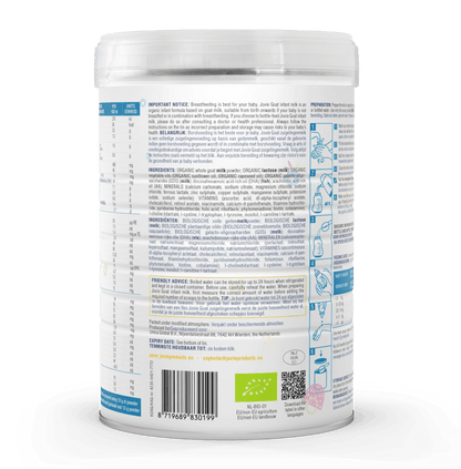 Jovie Goat Milk Stage 1 (0-6 Months) Organic Infant Formula (800g/28oz) - Grow Organic Baby