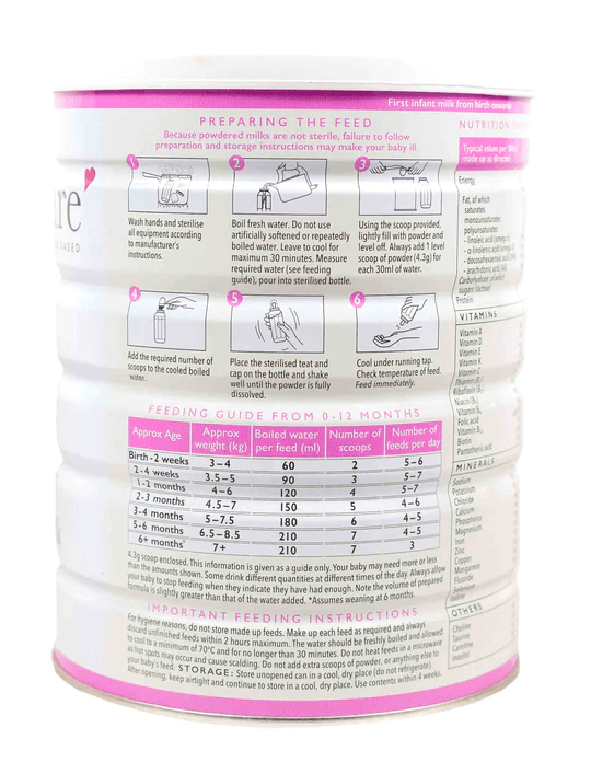 Nannycare Stage 1 (0-6 months) First Infant Goat Milk Formula (900g/32oz) - Grow Organic Baby