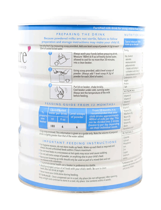 Nannycare Stage 3 (1-3 Years) Growing Up Goat Milk Formula (900g/32oz) - Grow Organic Baby