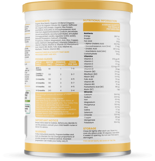 Sprout (0-12 months) Organic Vegan Infant Formula (700g/25oz) - Grow Organic Baby