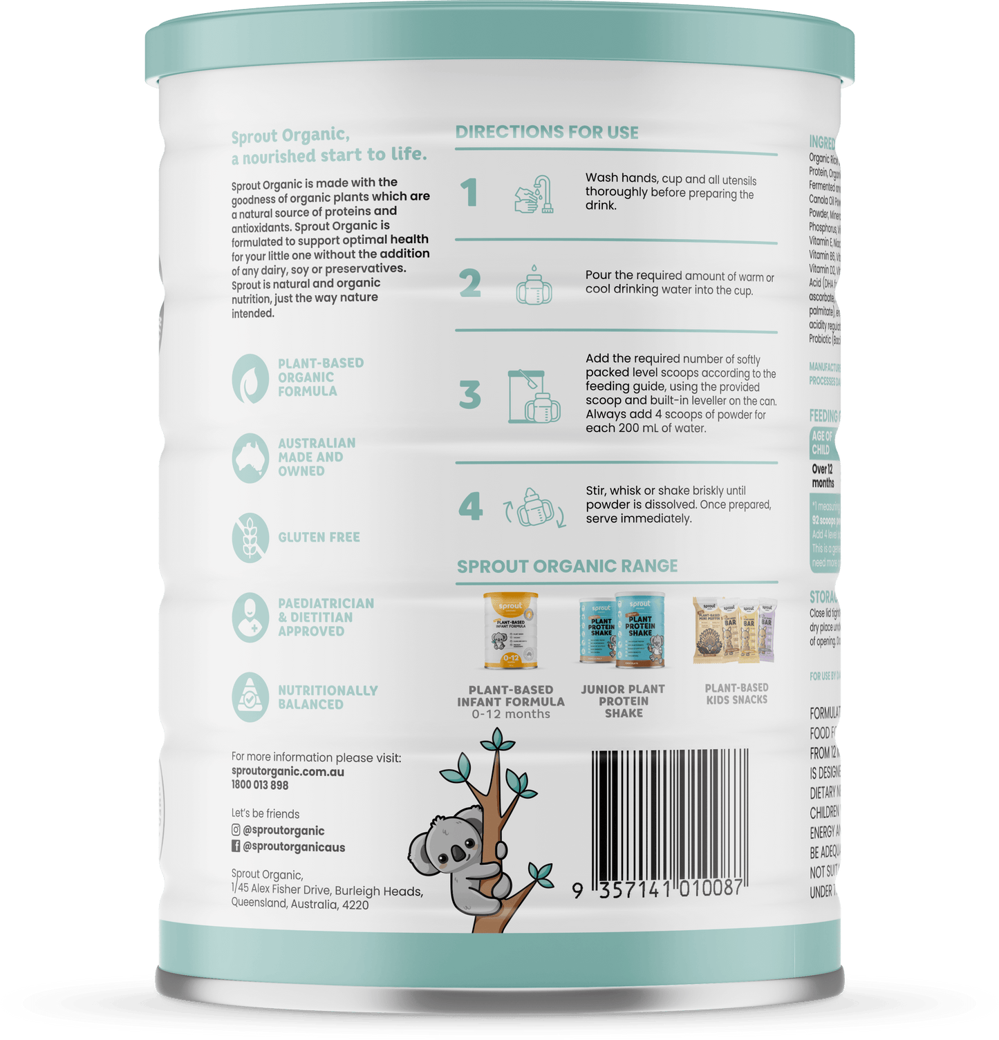 Sprout (12 months+) Organic Vegan Toddler Drink (700g/25oz) - Grow Organic Baby