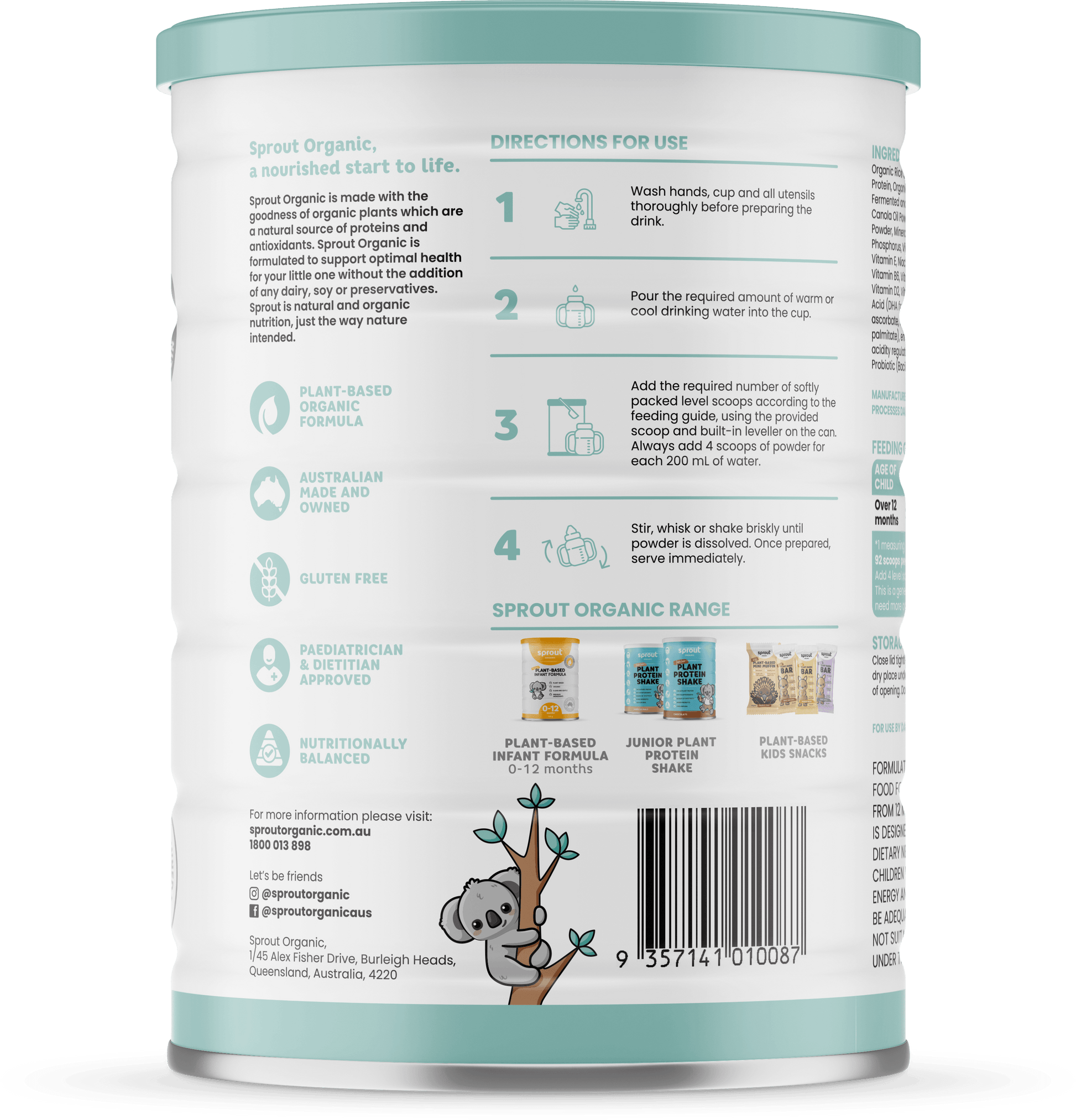 Sprout (12 months+) Organic Vegan Toddler Drink (700g/25oz) - Grow Organic Baby